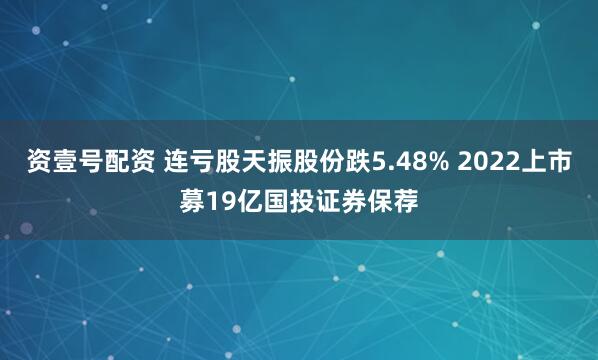 资壹号配资 连亏股天振股份跌5.48% 2022上市募19亿国投证券保荐