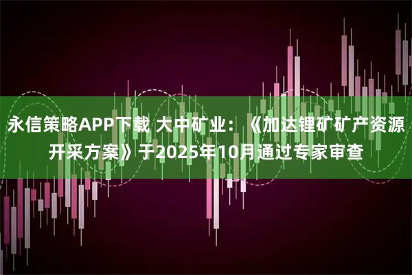 永信策略APP下载 大中矿业：《加达锂矿矿产资源开采方案》于2025年10月通过专家审查