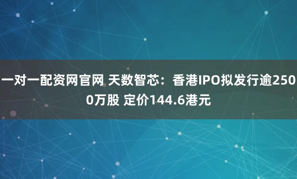 一对一配资网官网 天数智芯：香港IPO拟发行逾2500万股 定价144.6港元