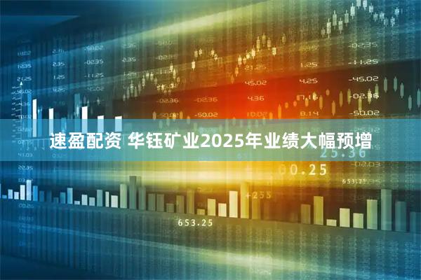 速盈配资 华钰矿业2025年业绩大幅预增